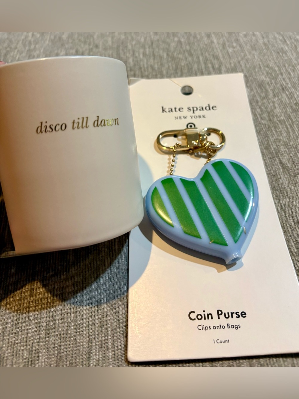 NWT Kate Spade New York x Target Bundle: Heart Bag Charm + Ceramic Candle